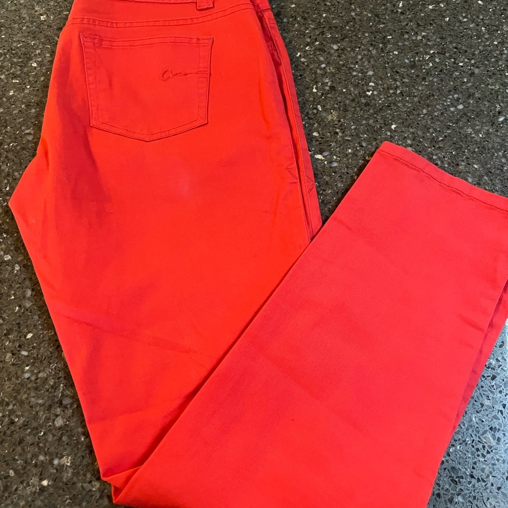 American Rag Bold Red Skinny Pants with Stretch 9 Short.